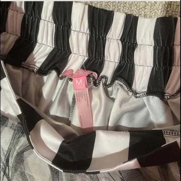 Dolls Kill Black and White Striped Mini Skirt - Picture 2 of 2